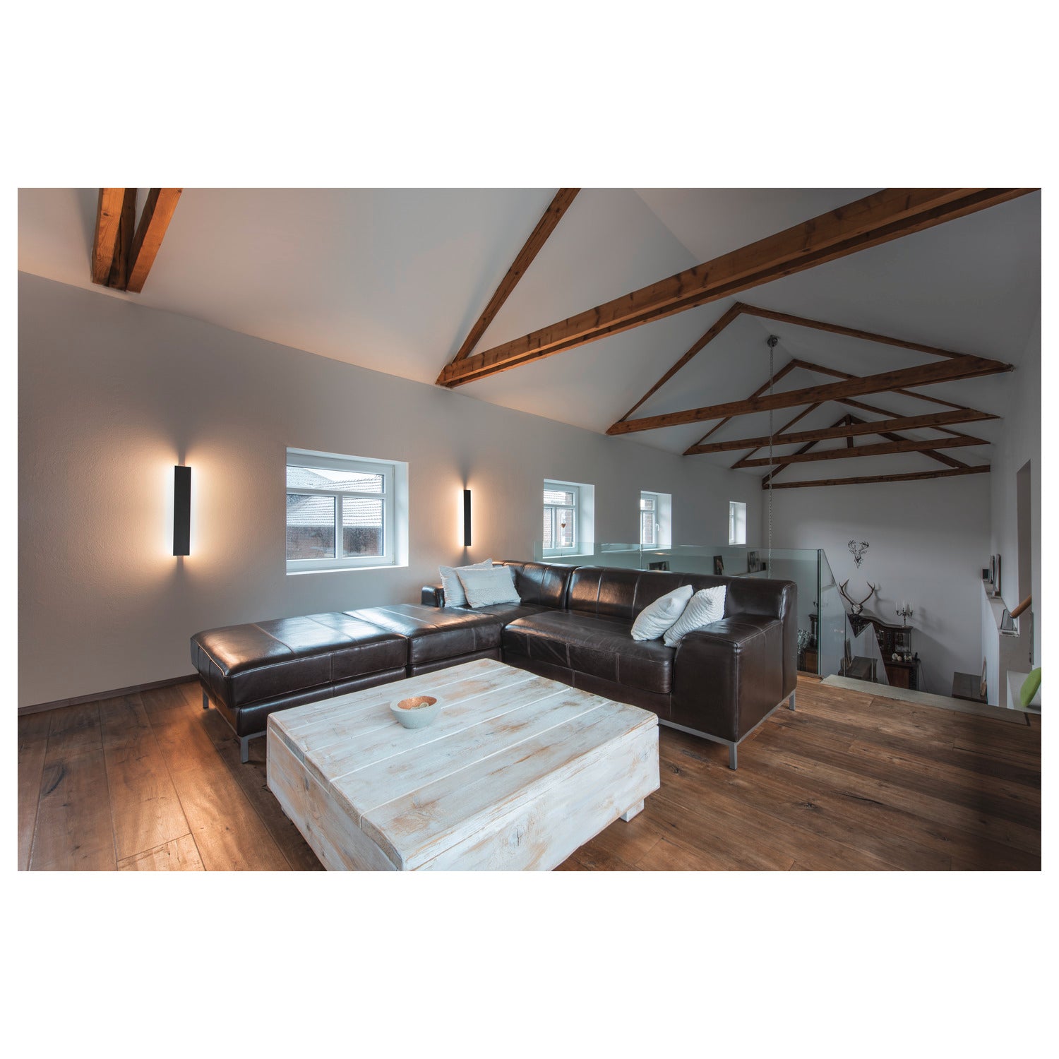 DIRETO 60 WL, Luminária de parede saliente LED para interior preto, interruptor CCT 2700/3000 K