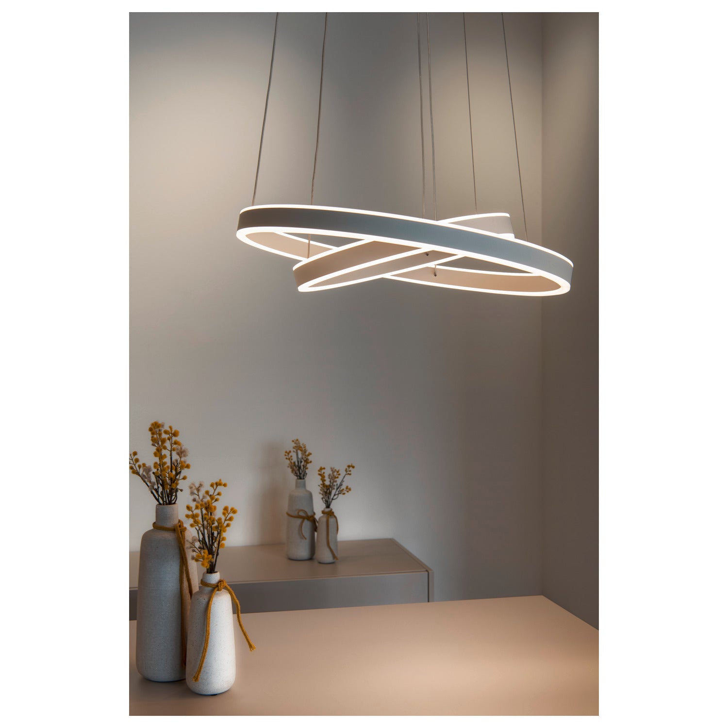ONE DOUBLE PD PHASE UP/DOWN, Luminária suspensa LED para interior, branco, interruptor CCT 2700/3000 K