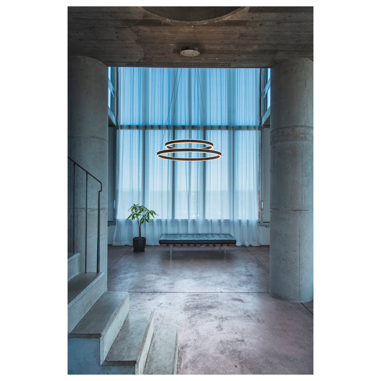 ONE DOUBLE PD DALI UP/DOWN, Luminária suspensa LED para interior, preto, interruptor CCT 3000/4000 K
