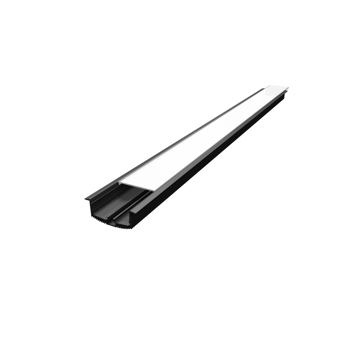 GRAZIA 60, perfil para embutir, 1,5 m, preto