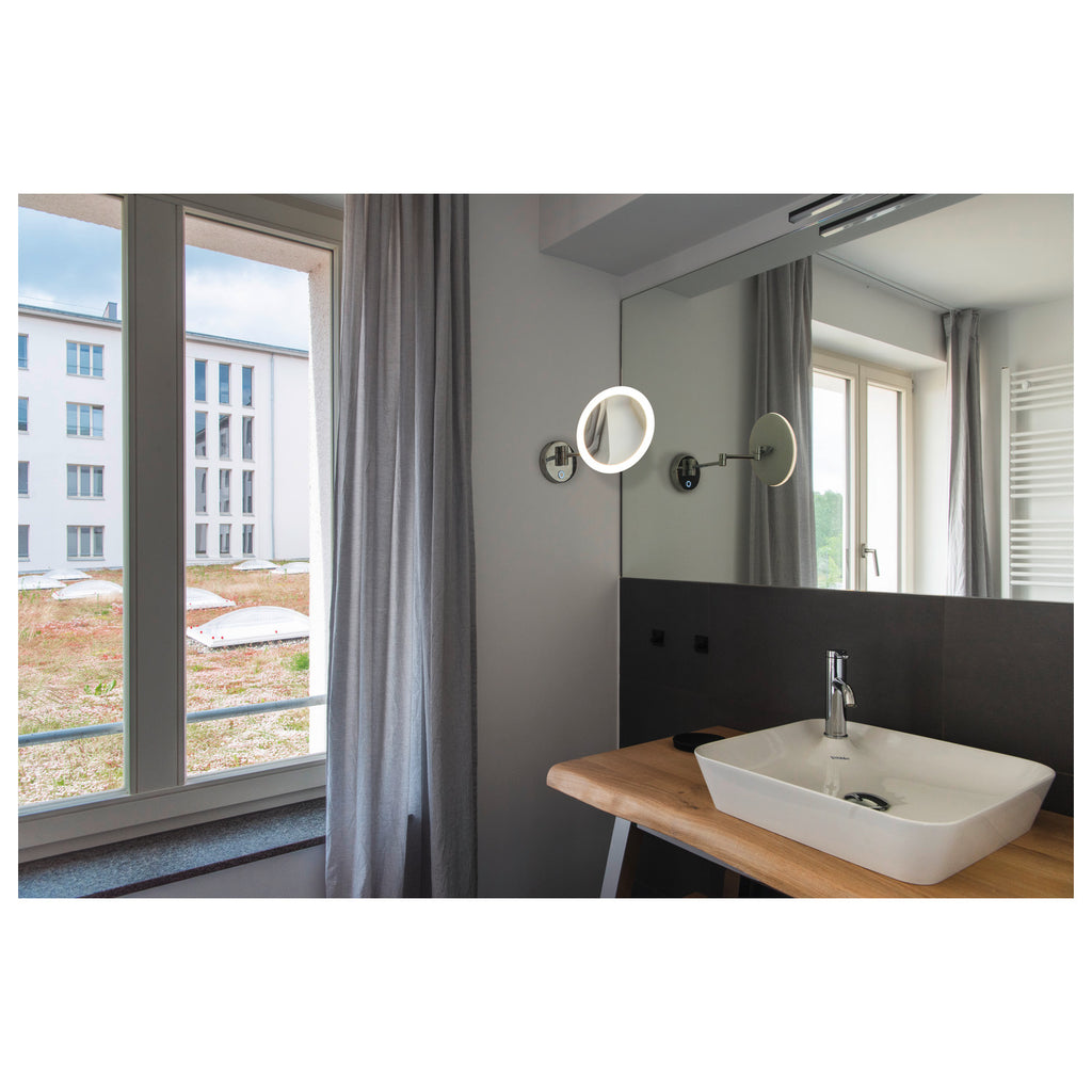 MAGANDA WL, Luminária saliente para a parede LED para interior, cromado, interruptor CCT de 2700/3000/4000 K