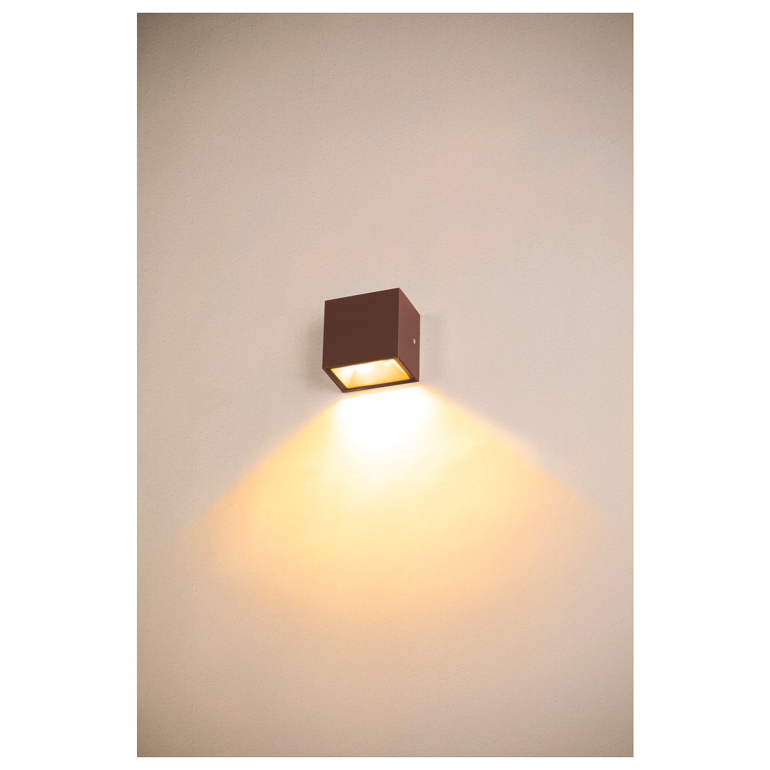 SITRA S WL SINGLE, Luminária saliente de parede para o exterior LED, cor oxidada, interruptor CCT de 3000/4000 K