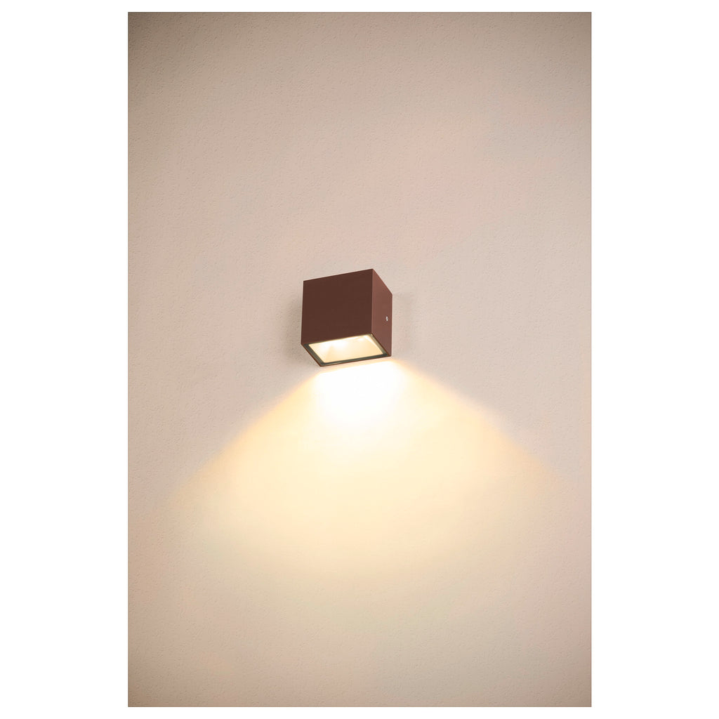 SITRA S WL SINGLE, Luminária saliente de parede para o exterior LED, cor oxidada, interruptor CCT de 3000/4000 K