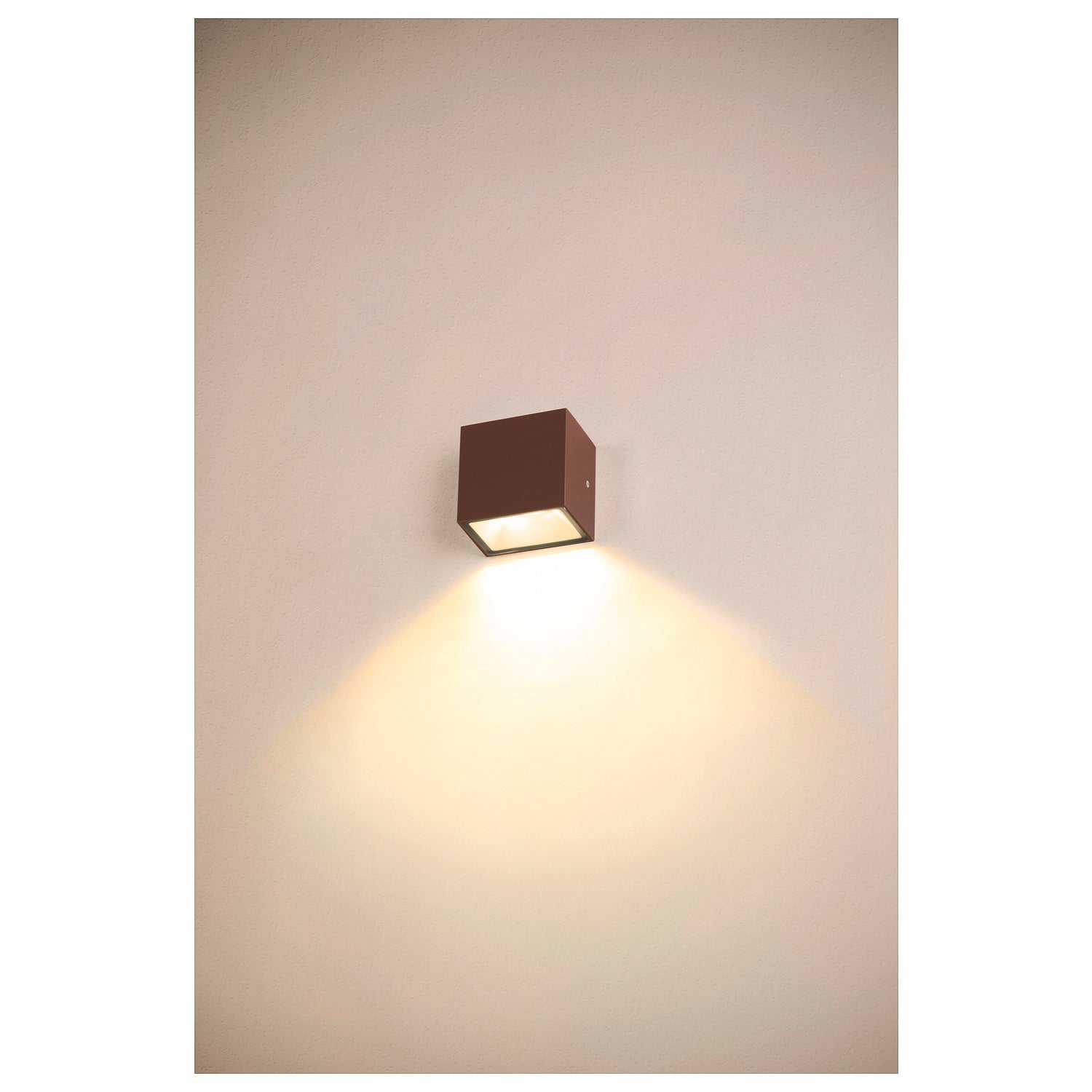 SITRA S WL SINGLE, Luminária saliente de parede para o exterior LED, cor oxidada, interruptor CCT de 3000/4000 K