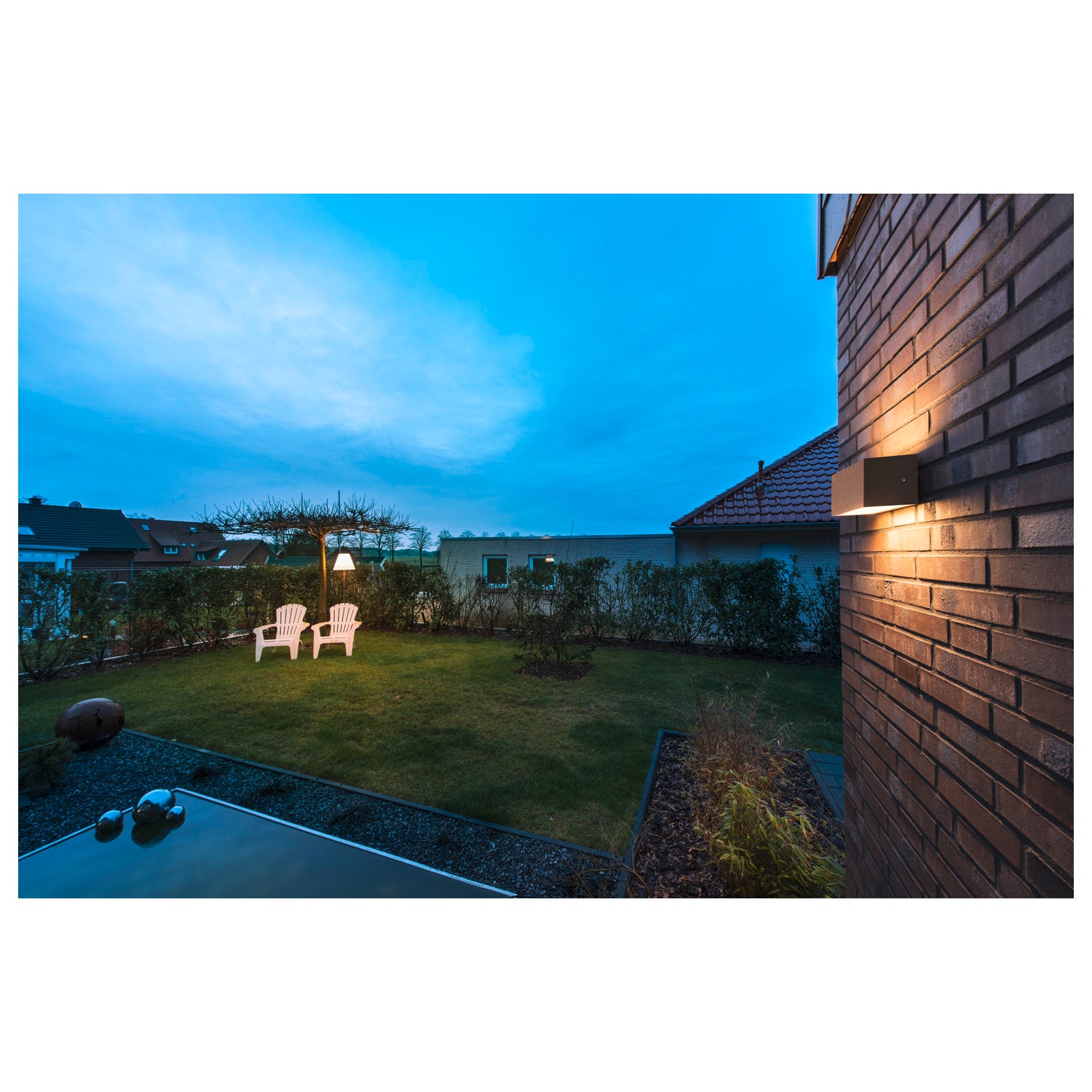SITRA M WL UP/DOWN, Luminária saliente de parede para o exterior LED, de cor oxidada, interruptor CCT de 3000/4000 K