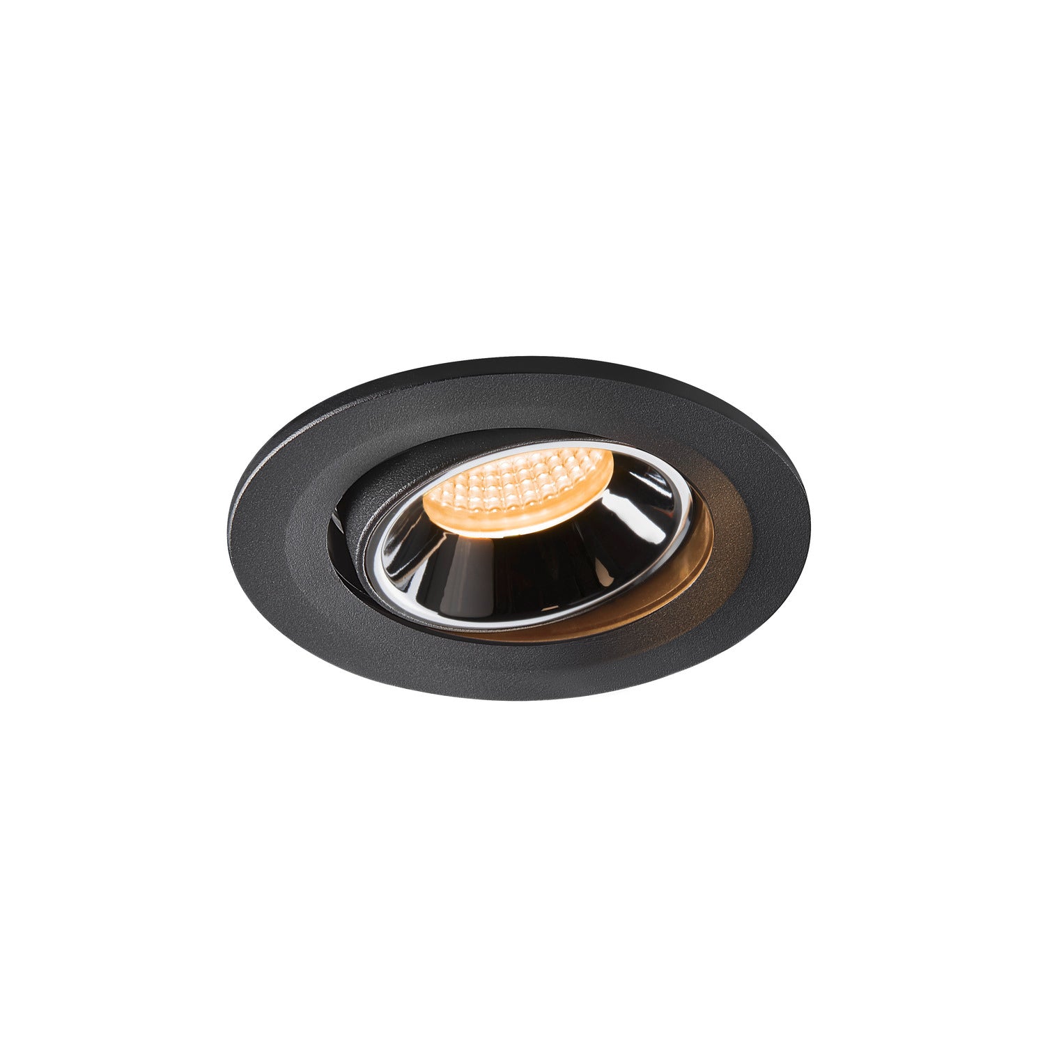 NUMINOS® MOVE S, luminária para encastrar no teto, preta/cromada 3000 K 55°