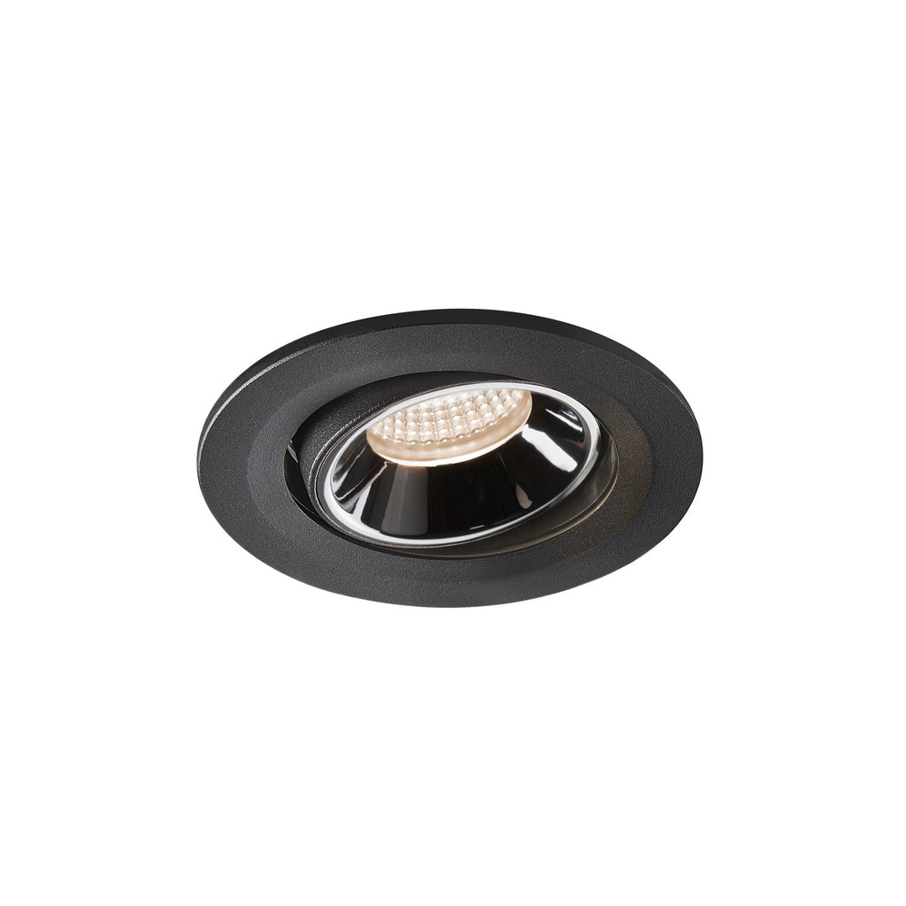 NUMINOS® MOVE S, luminária para encastrar no teto, preta/cromada 4000 K 55°