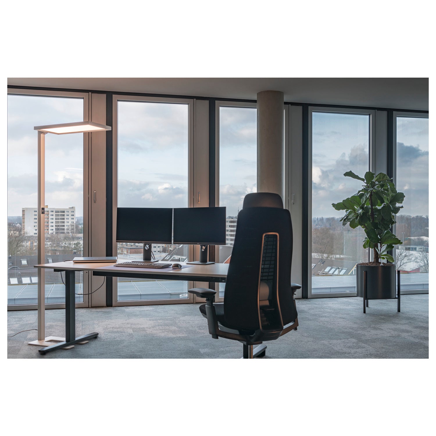 WORKLIGHT, luminária de pé, branca 79 W 4000 K 80°