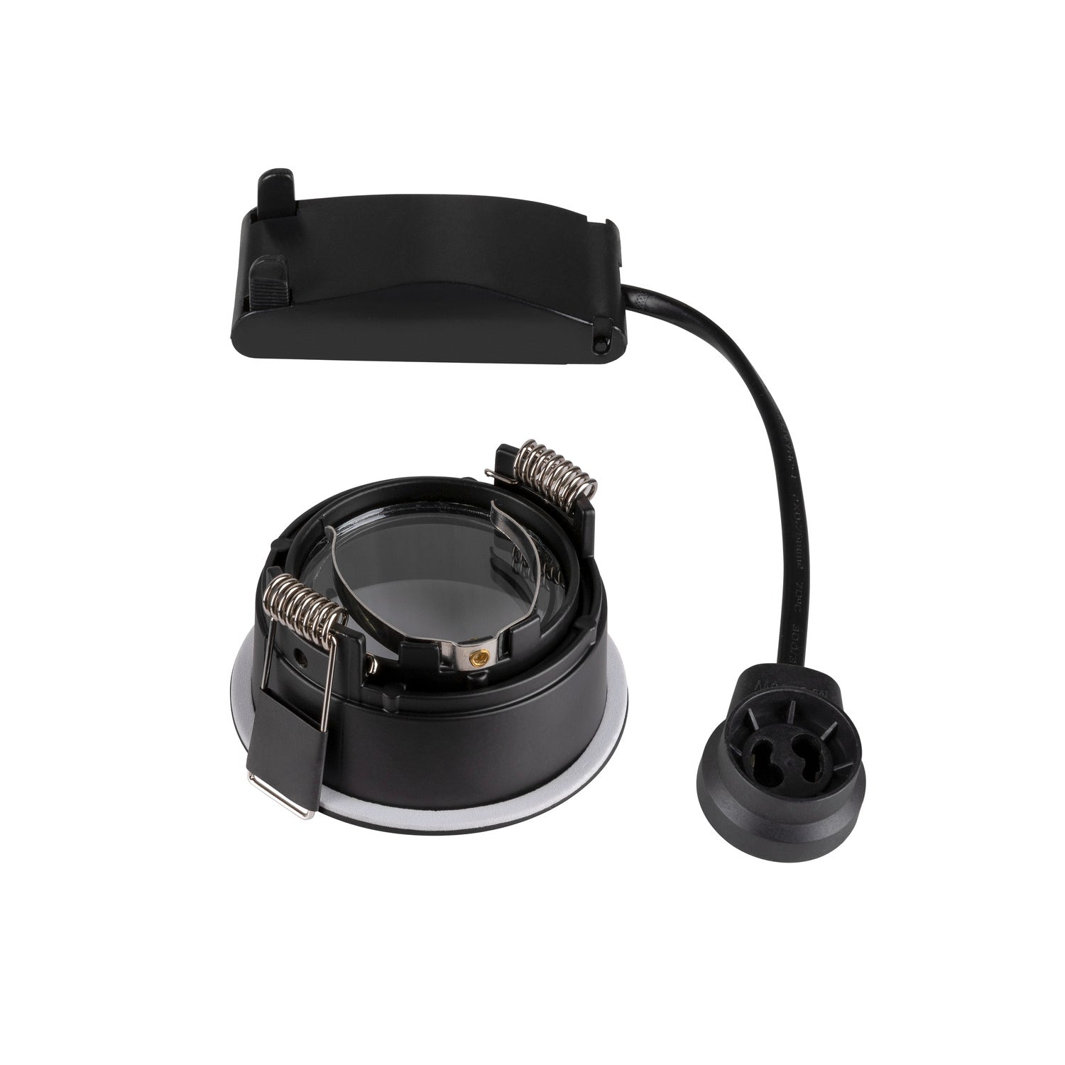 HORN GU10, luminária para encastrar no teto, preta 25 W, com teste de blower door