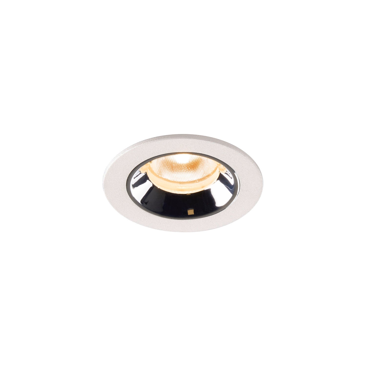 NUMINOS® XS, luminária para encastrar no teto, branca/cromada 2700 K 55°