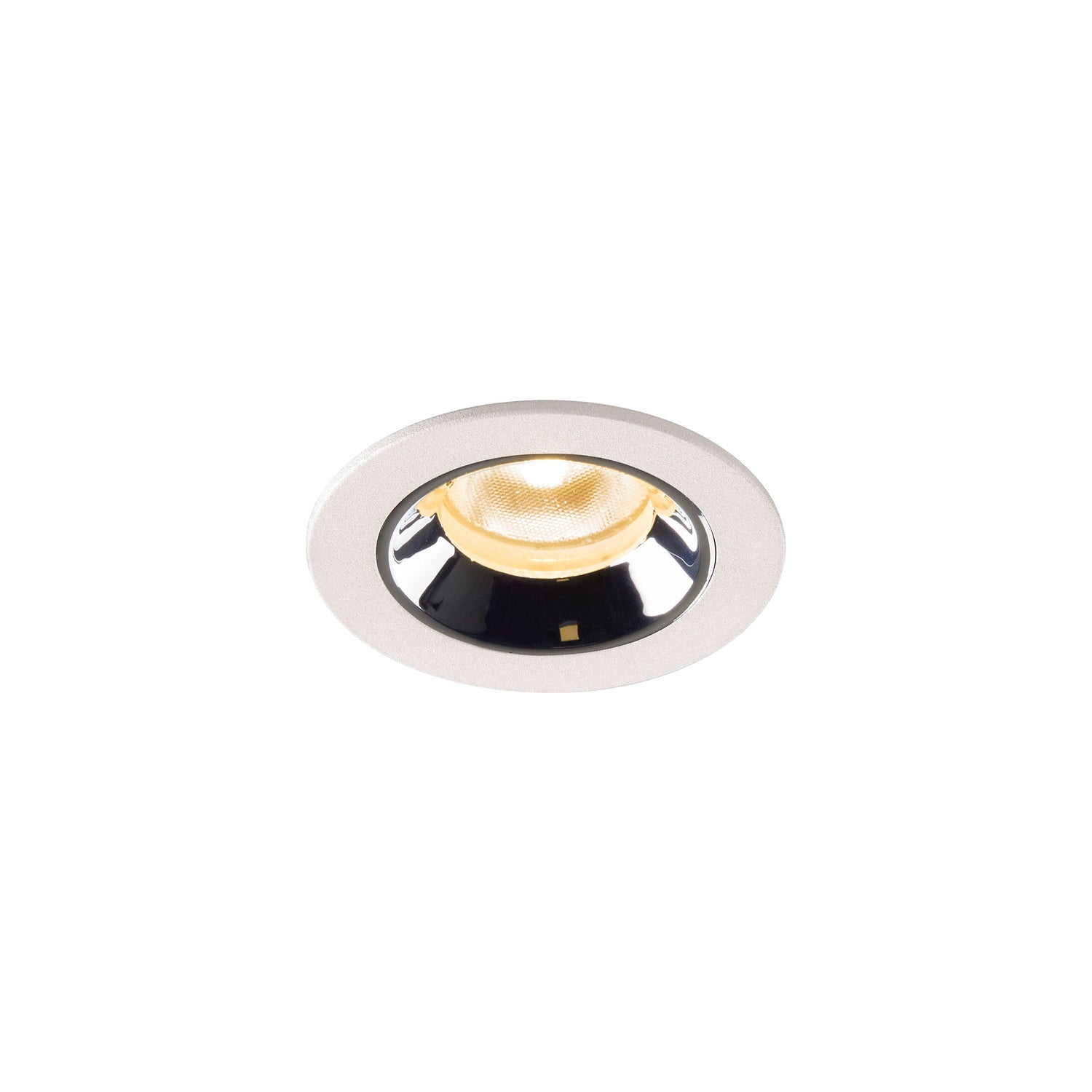 NUMINOS® XS, luminária para encastrar no teto, branca/cromada 3000 K 55°