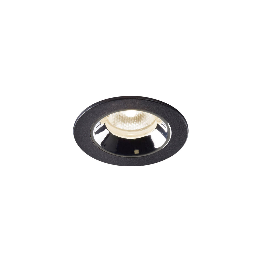 NUMINOS® XS, luminária para encastrar no teto, preta/cromada 4000 K 20°