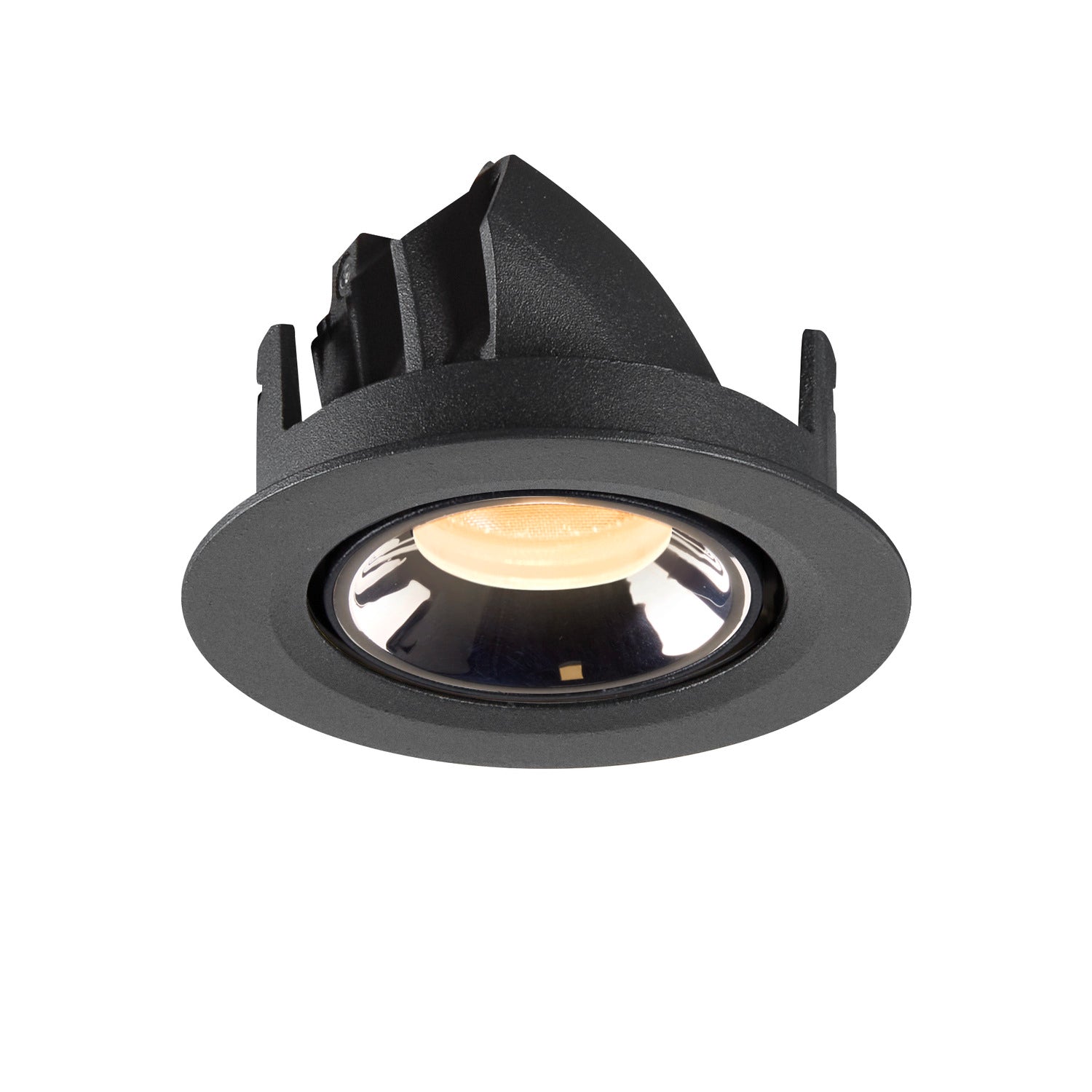 NUMINOS® GIMBLE XS, luminária para encastrar no teto, preta/cromada 3000 K 20°