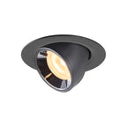 NUMINOS® GIMBLE XS, luminária para encastrar no teto, preta/cromada 3000 K 40°