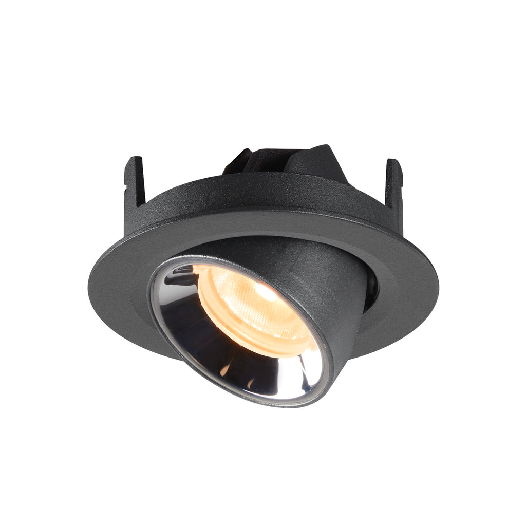 NUMINOS® GIMBLE XS, luminária para encastrar no teto, preta/cromada 3000 K 40°