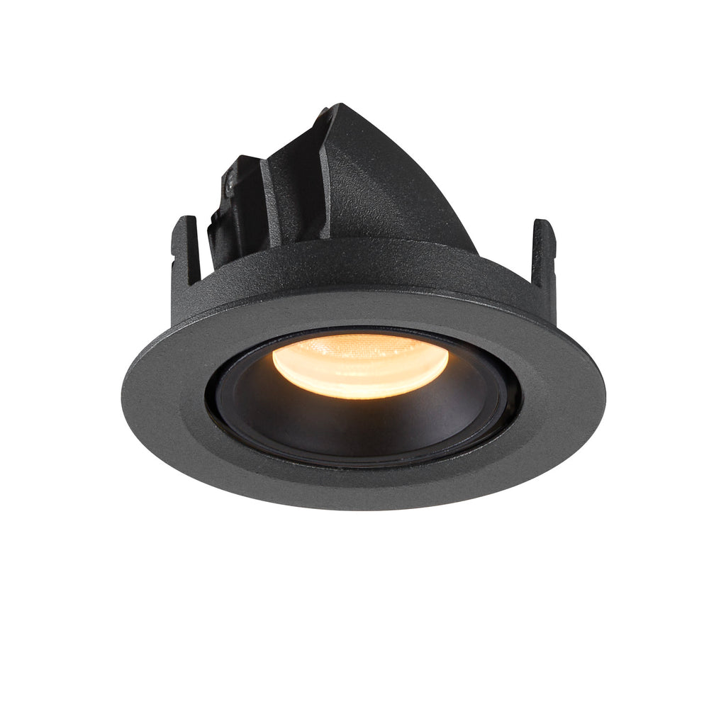 NUMINOS® GIMBLE XS, luminária para encastrar no teto, preta 3000 K 55°