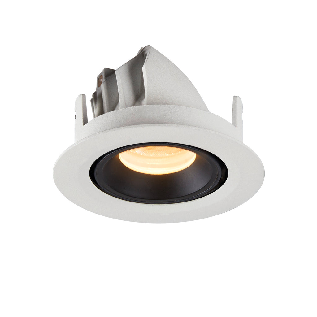 NUMINOS® GIMBLE XS, luminária para encastrar no teto, branca/preta 3000 K 55°