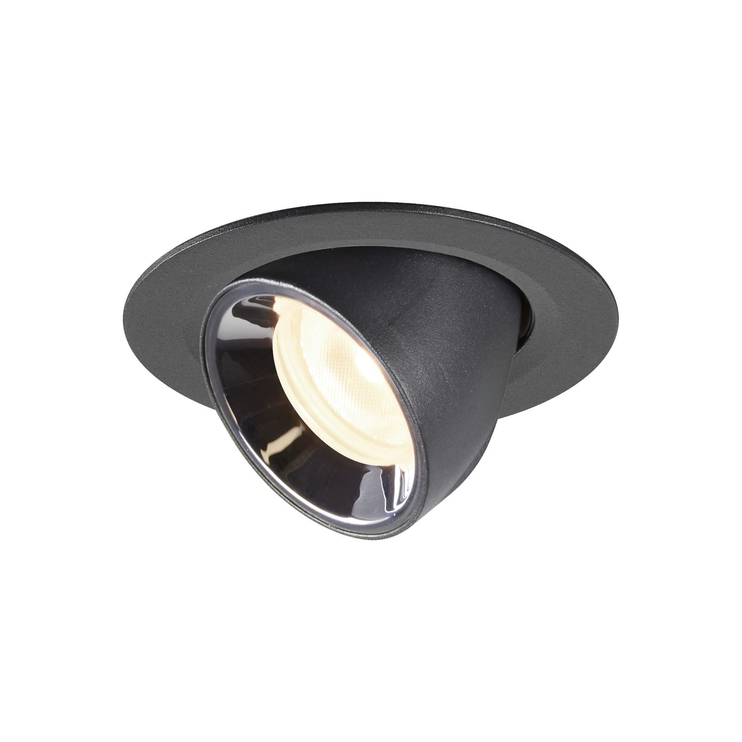 NUMINOS® GIMBLE XS, luminária para encastrar no teto, preta/cromada 4000 K 55°