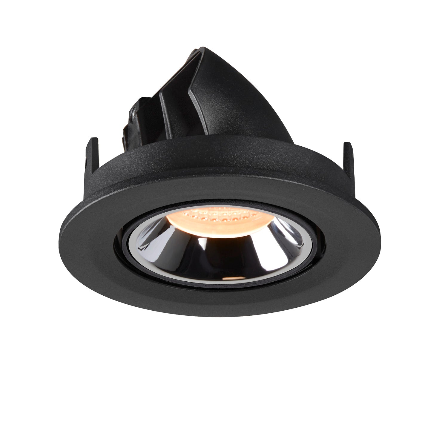 NUMINOS® GIMBLE S, luminária para encastrar no teto, preta/cromada 2700 K 20°