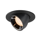 NUMINOS® GIMBLE S, luminária para encastrar no teto, preta/cromada 2700 K 40°