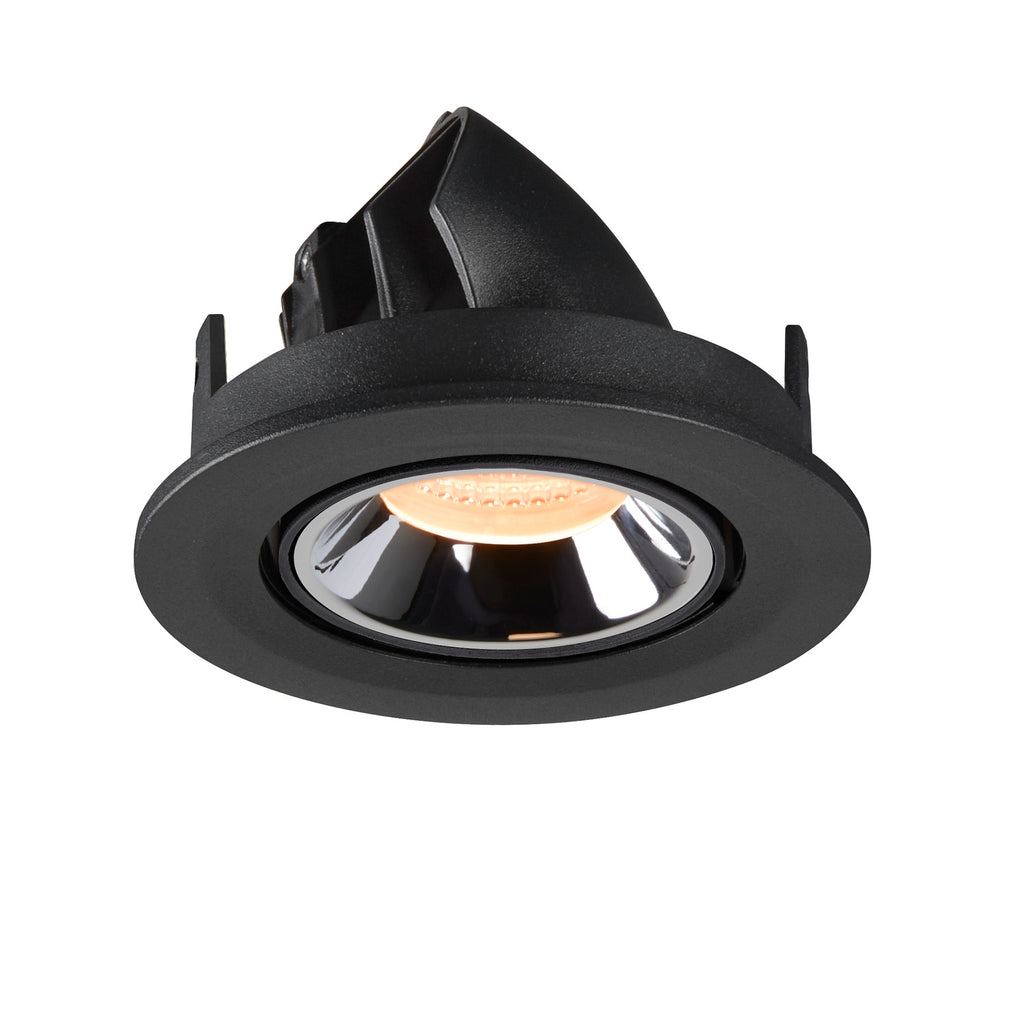 NUMINOS® GIMBLE S, luminária para encastrar no teto, preta/cromada 2700 K 40°