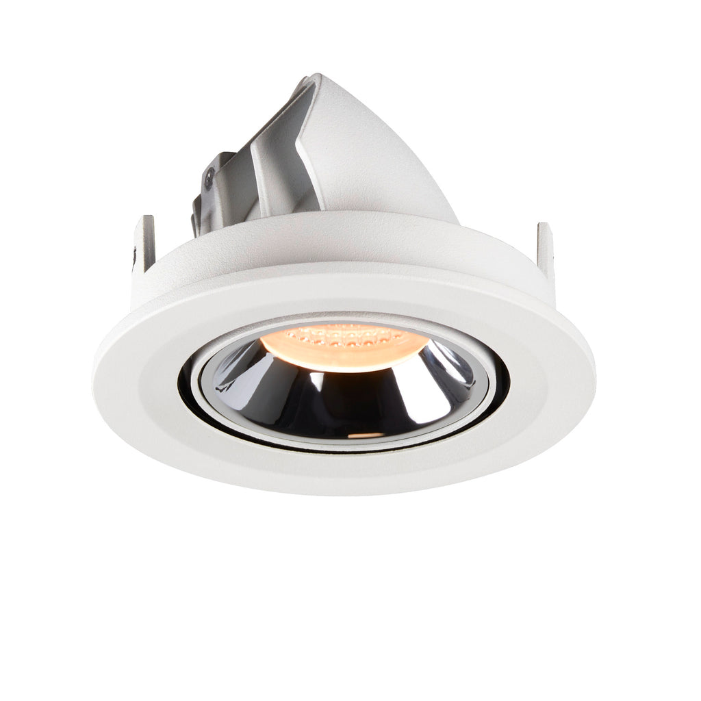 NUMINOS® GIMBLE S, luminária para encastrar no teto, branca/cromada 2700 K 55°