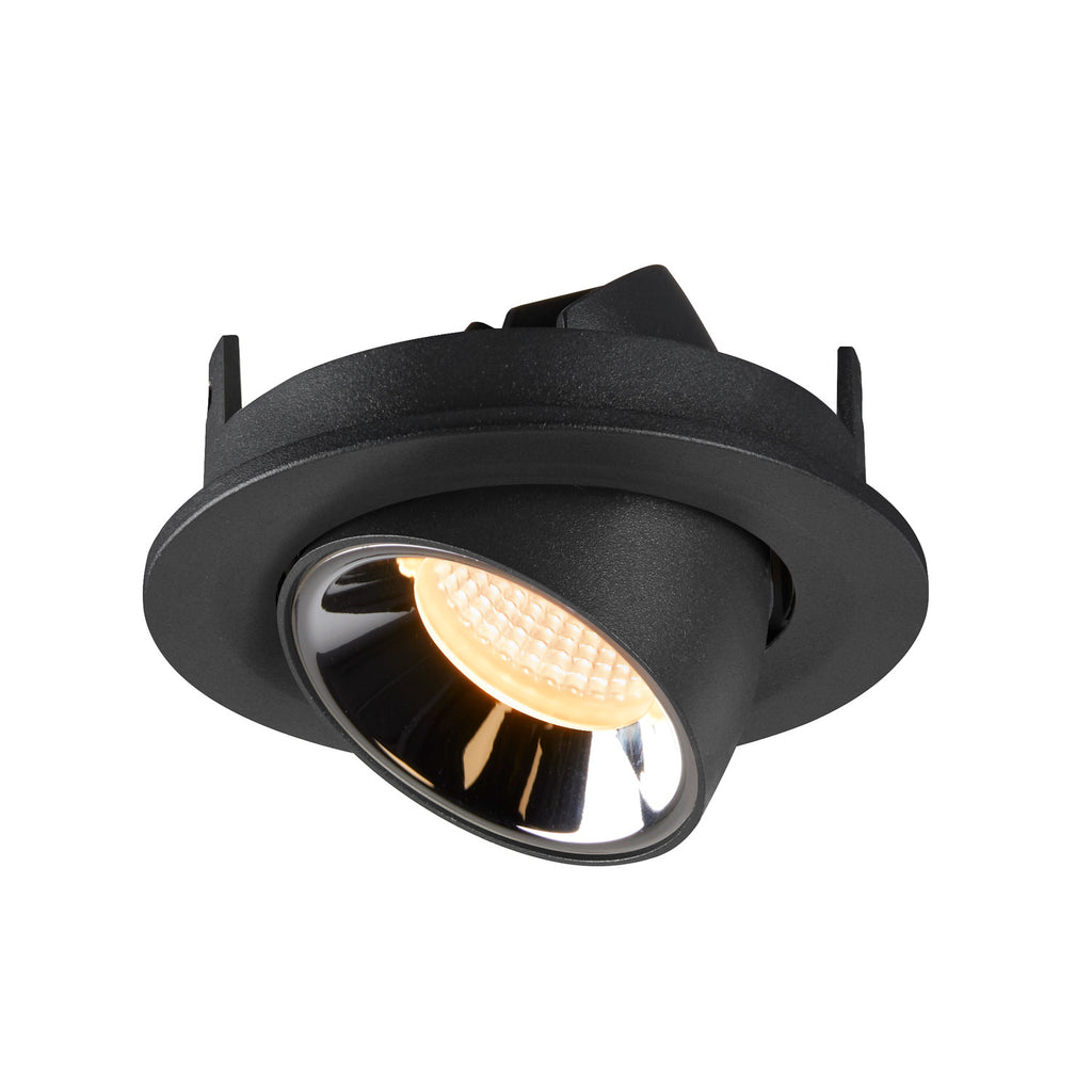 NUMINOS® GIMBLE S, luminária para encastrar no teto, preta/cromada 30 000 K 55°