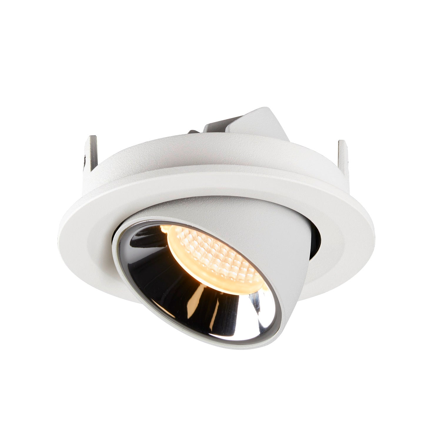 NUMINOS® GIMBLE S, luminária para encastrar no teto, branca/cromada 3000 K 40°