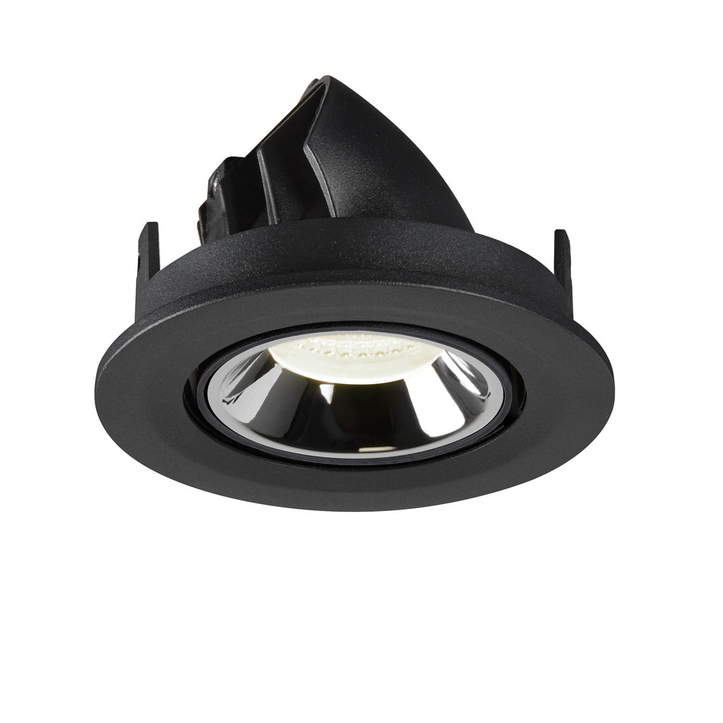 NUMINOS® GIMBLE S, luminária para encastrar no teto, preta/cromada 4000 K 40°