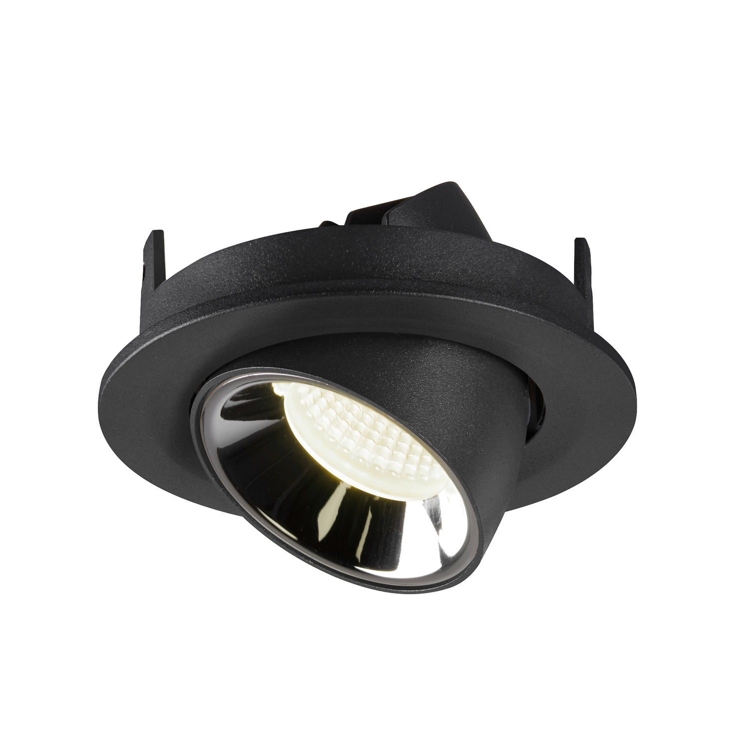 NUMINOS® GIMBLE M, luminária para encastrar no teto, preta/cromada 4000 K 55°