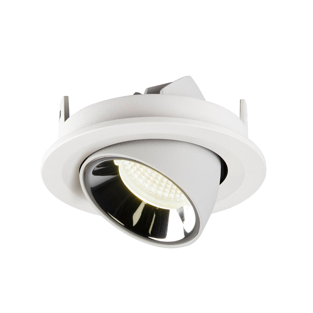 NUMINOS® GIMBLE S, luminária para encastrar no teto, branca/cromada 4000 K 40°