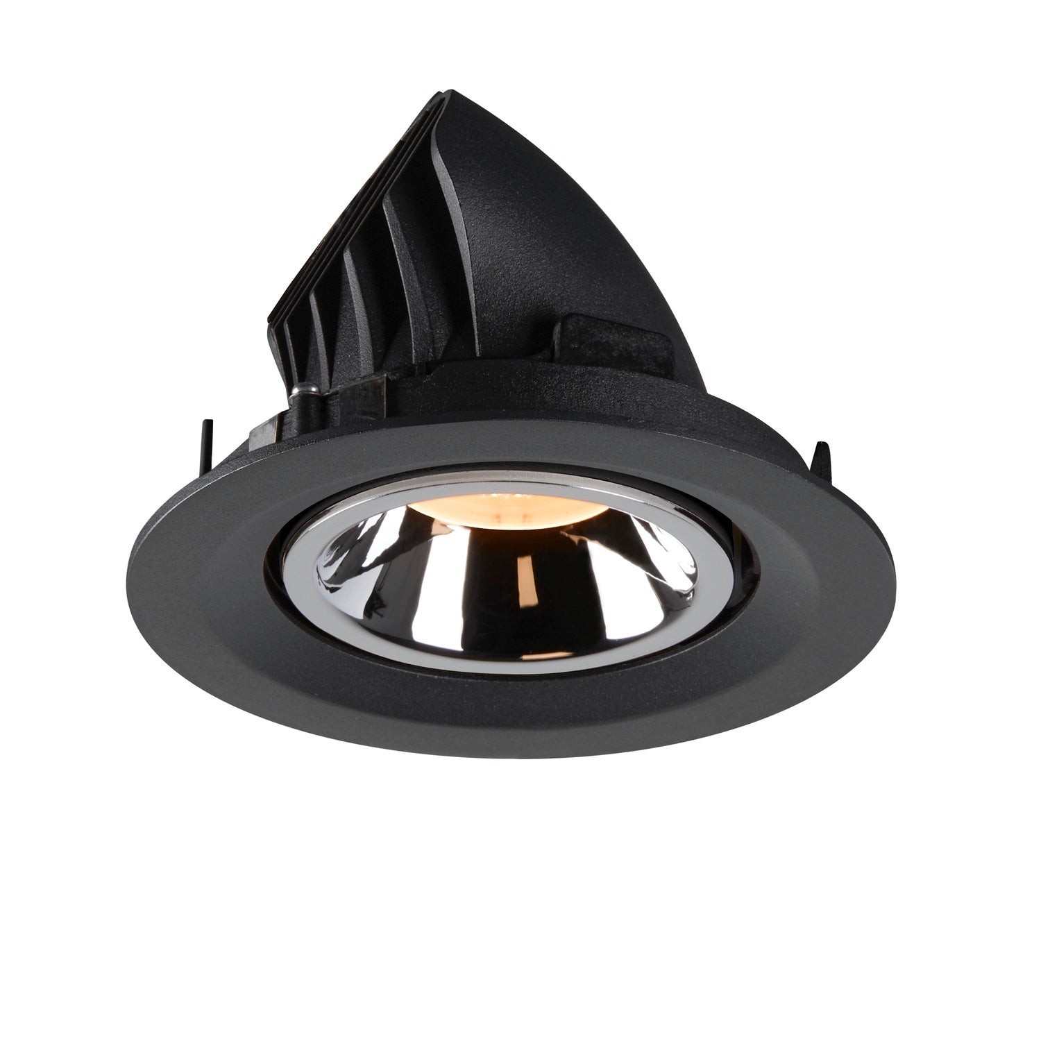 NUMINOS® GIMBLE M, luminária para encastrar no teto, preta/cromada 2700 K 40°