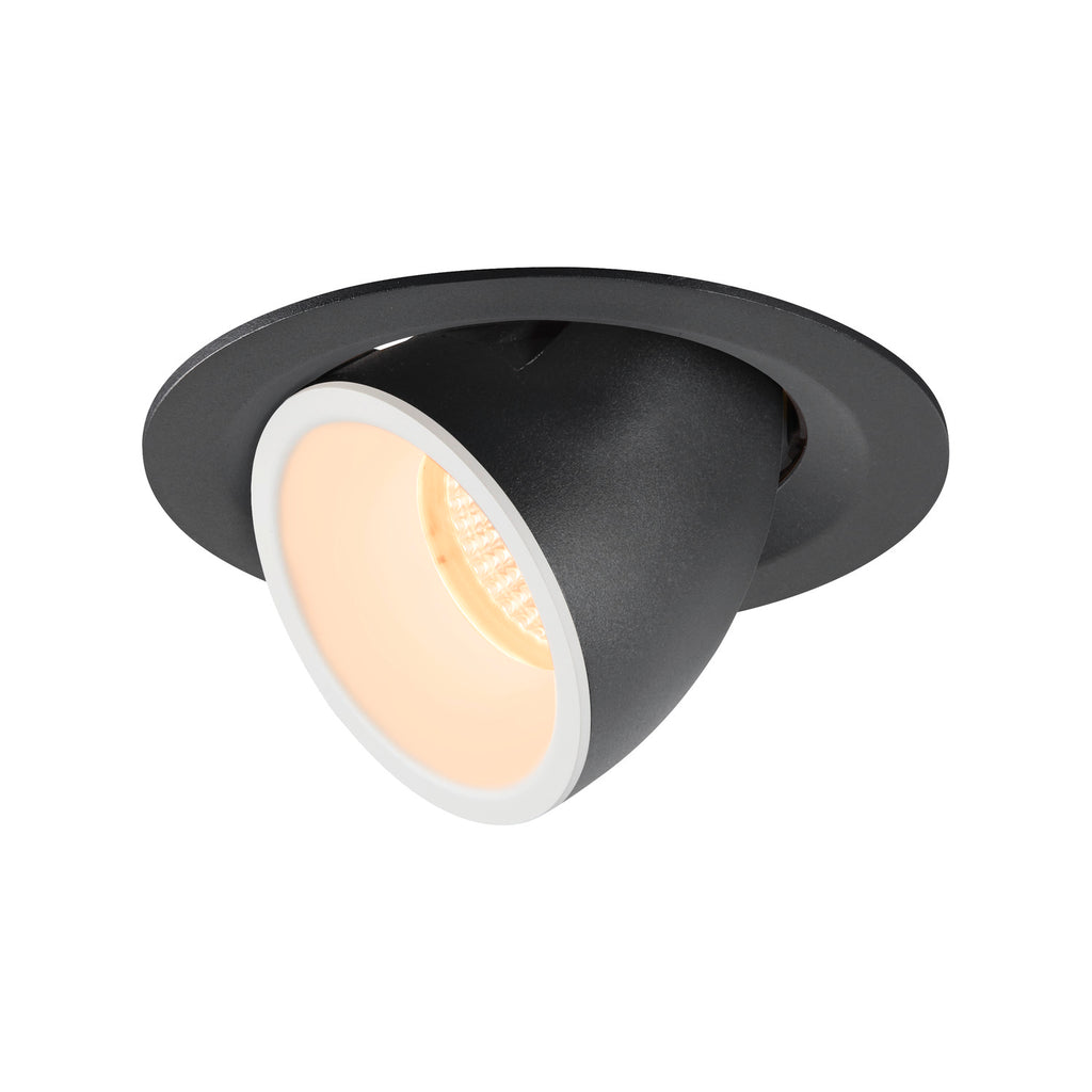 NUMINOS® GIMBLE M, luminária para encastrar no teto, preta/branca 2700 K 55°