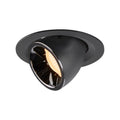 NUMINOS® GIMBLE M, luminária para encastrar no teto, preta/cromada 2700 K 55°