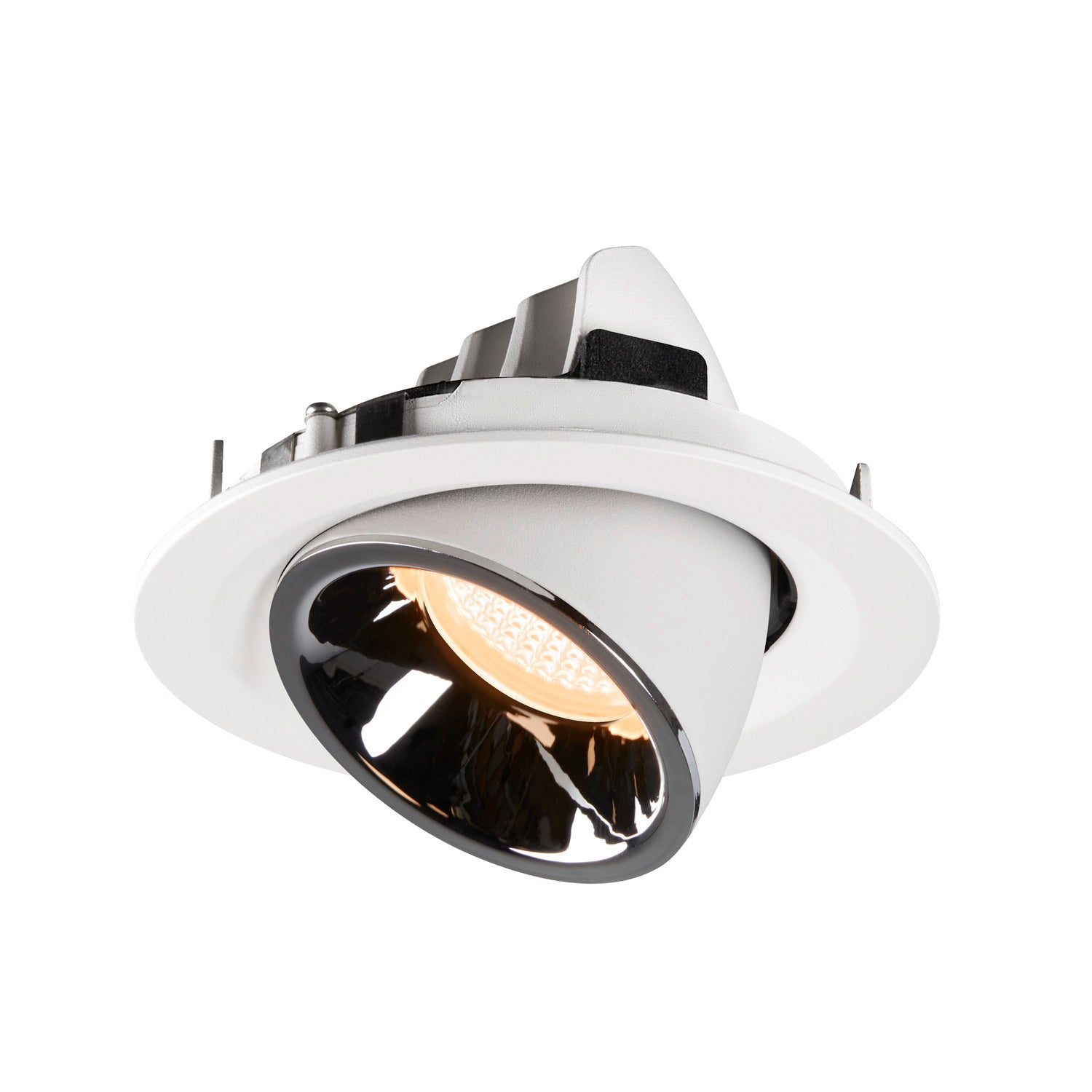 NUMINOS® GIMBLE M, luminária para encastrar no teto, branca/cromada 2700 K 55°