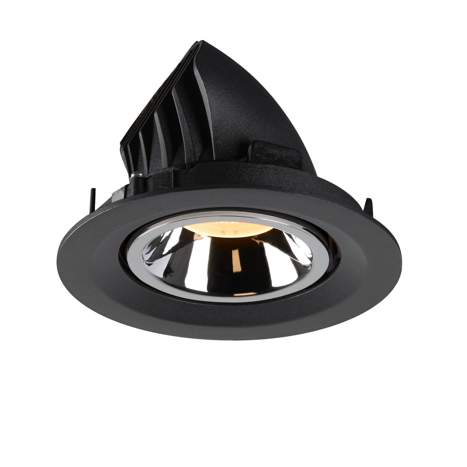 NUMINOS® GIMBLE M, luminária para encastrar no teto, preta/cromada 3000 K 40°