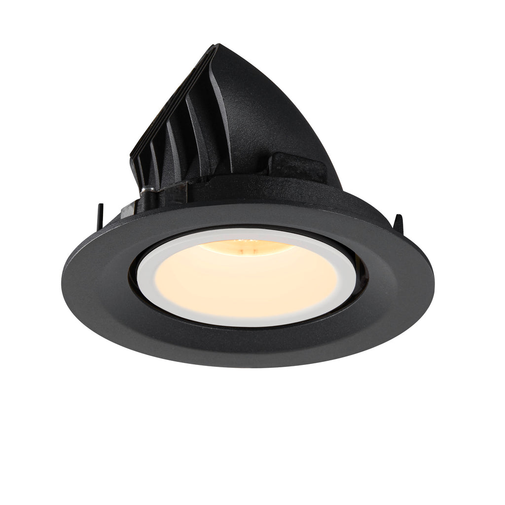 NUMINOS® GIMBLE M, luminária para encastrar no teto, preta/branca 3000 K 55°
