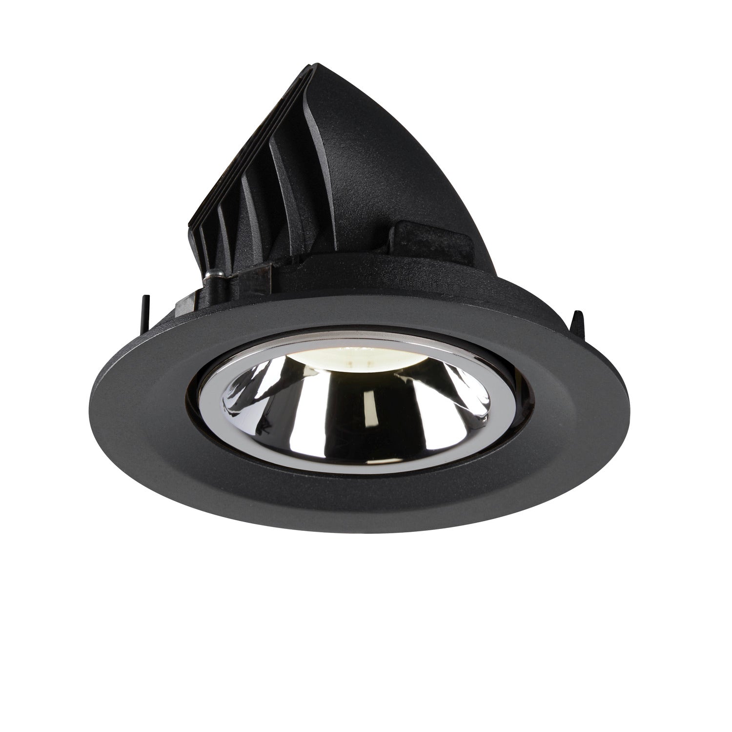 NUMINOS® GIMBLE M, luminária para encastrar no teto, preta/cromada 4000 K 20°