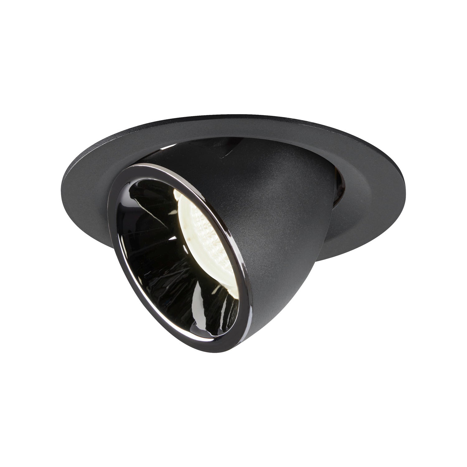 NUMINOS® GIMBLE M, luminária para encastrar no teto, preta/cromada 4000 K 40°
