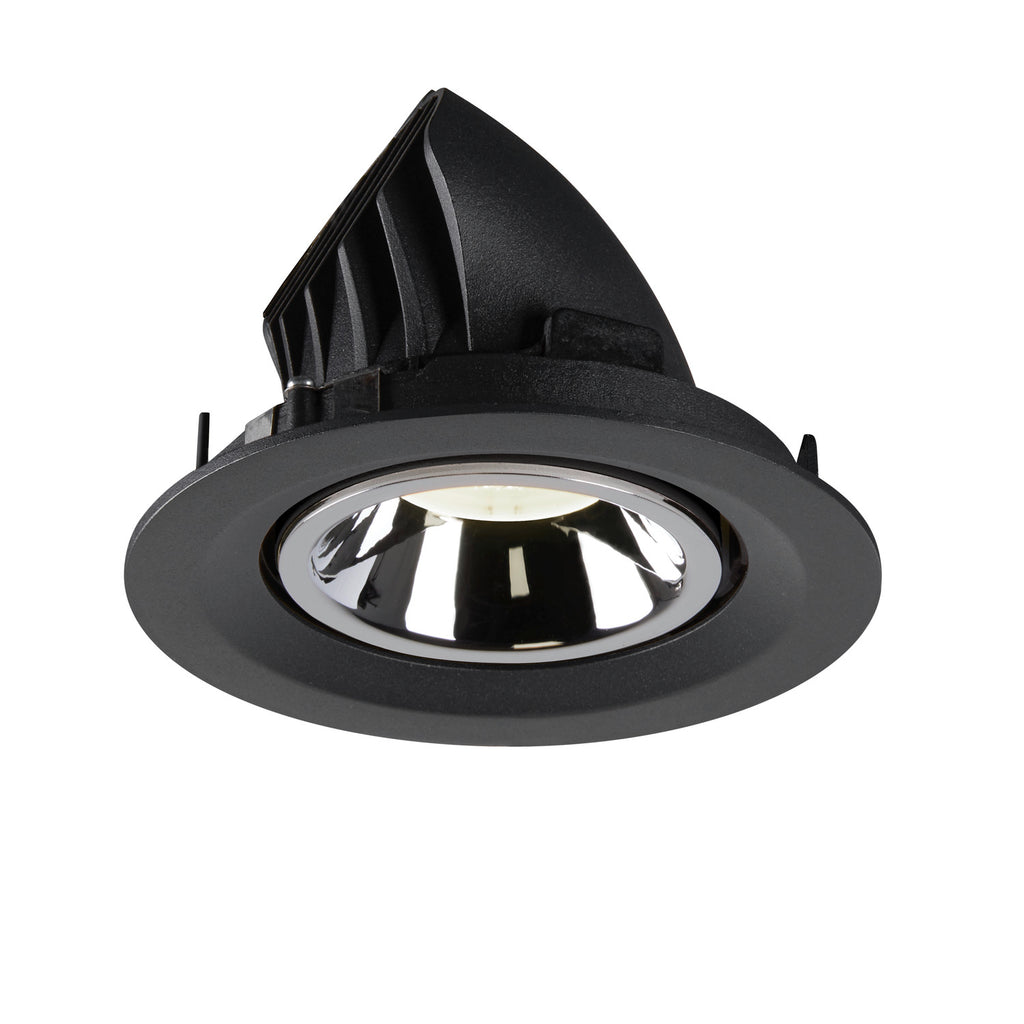 NUMINOS® GIMBLE M, luminária para encastrar no teto, preta/cromada 4000 K 40°