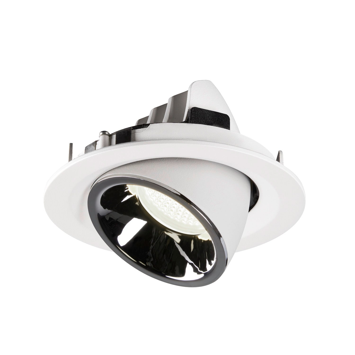NUMINOS® GIMBLE M, luminária para encastrar no teto, branca/cromada 4000 K 55°