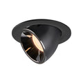 NUMINOS® GIMBLE L, luminária para encastrar no teto, preta/cromada 2700 K 20°