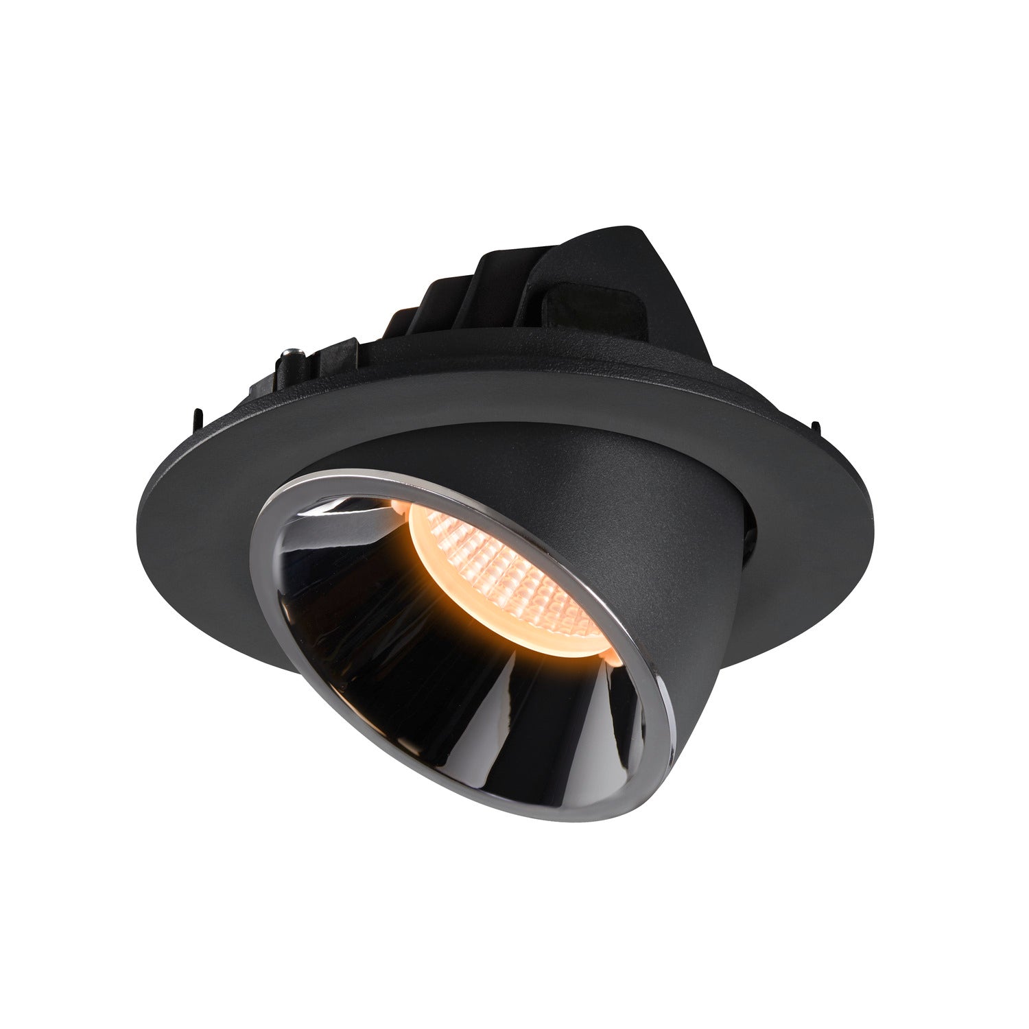 NUMINOS® GIMBLE L, luminária para encastrar no teto, preta/cromada 2700 K 20°