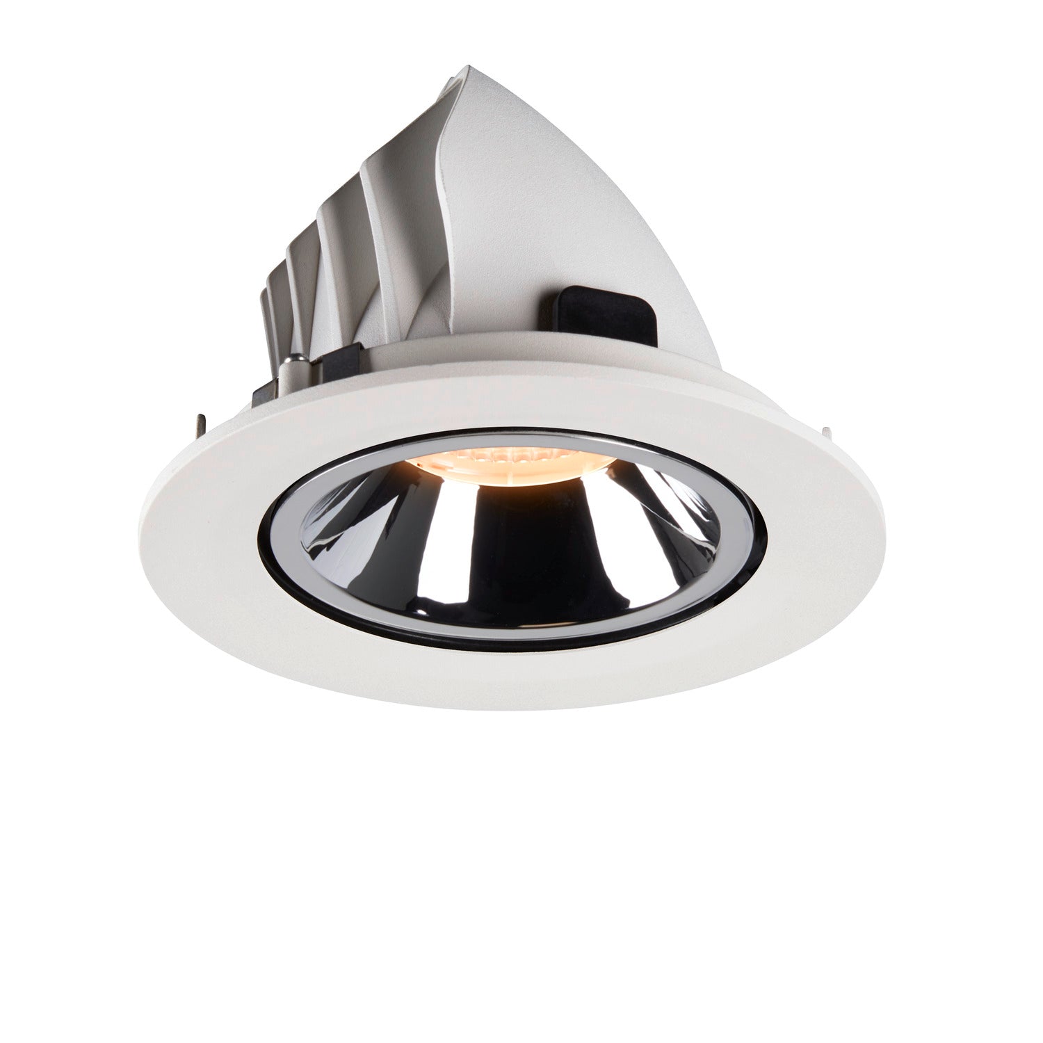 NUMINOS® GIMBLE L, luminária para encastrar no teto, branca/cromada 2700 K 55°
