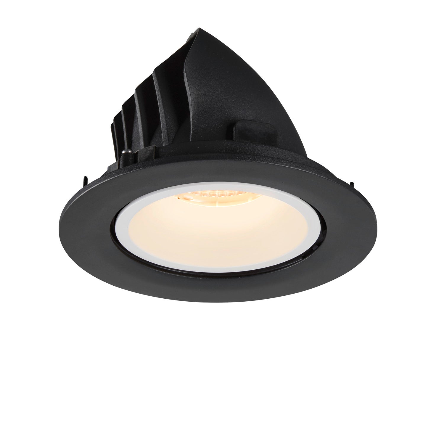 NUMINOS® GIMBLE L, luminária para encastrar no teto, preta/branca 3000 K 55°