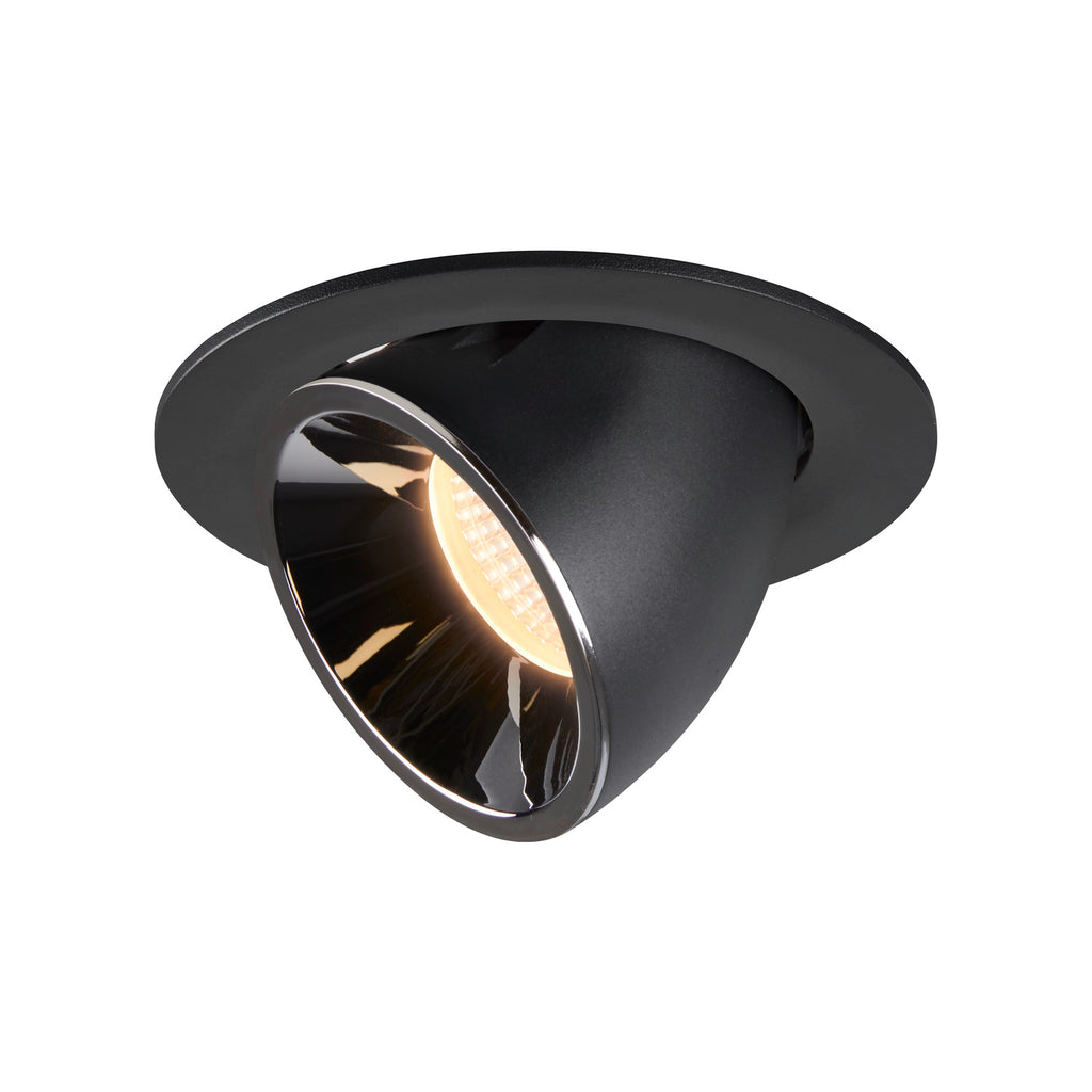 NUMINOS® GIMBLE L, luminária para encastrar no teto, preta/cromada 3000 K 55°