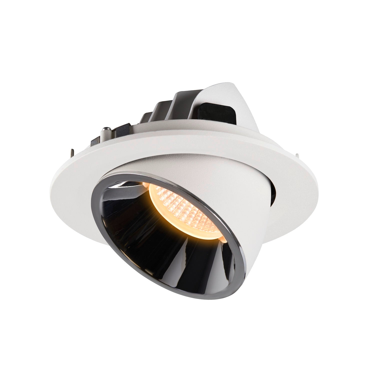 NUMINOS® GIMBLE L, luminária para encastrar no teto, branca/cromada 3000 K 40°