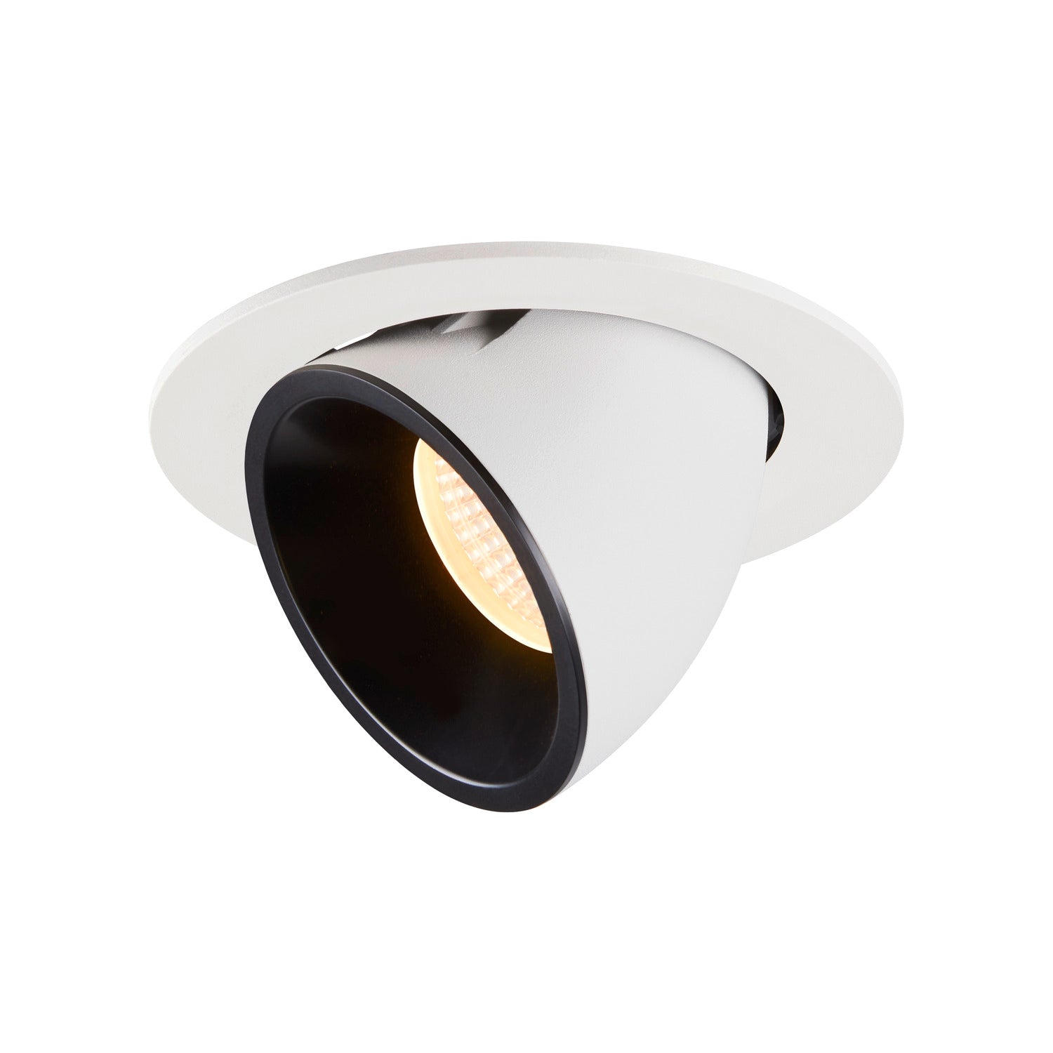 NUMINOS® GIMBLE L, luminária para encastrar no teto, branca/preta 3000 K 55°