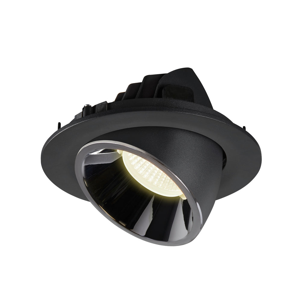 NUMINOS® GIMBLE L, luminária para encastrar no teto, preta/cromada 4000 K 20°