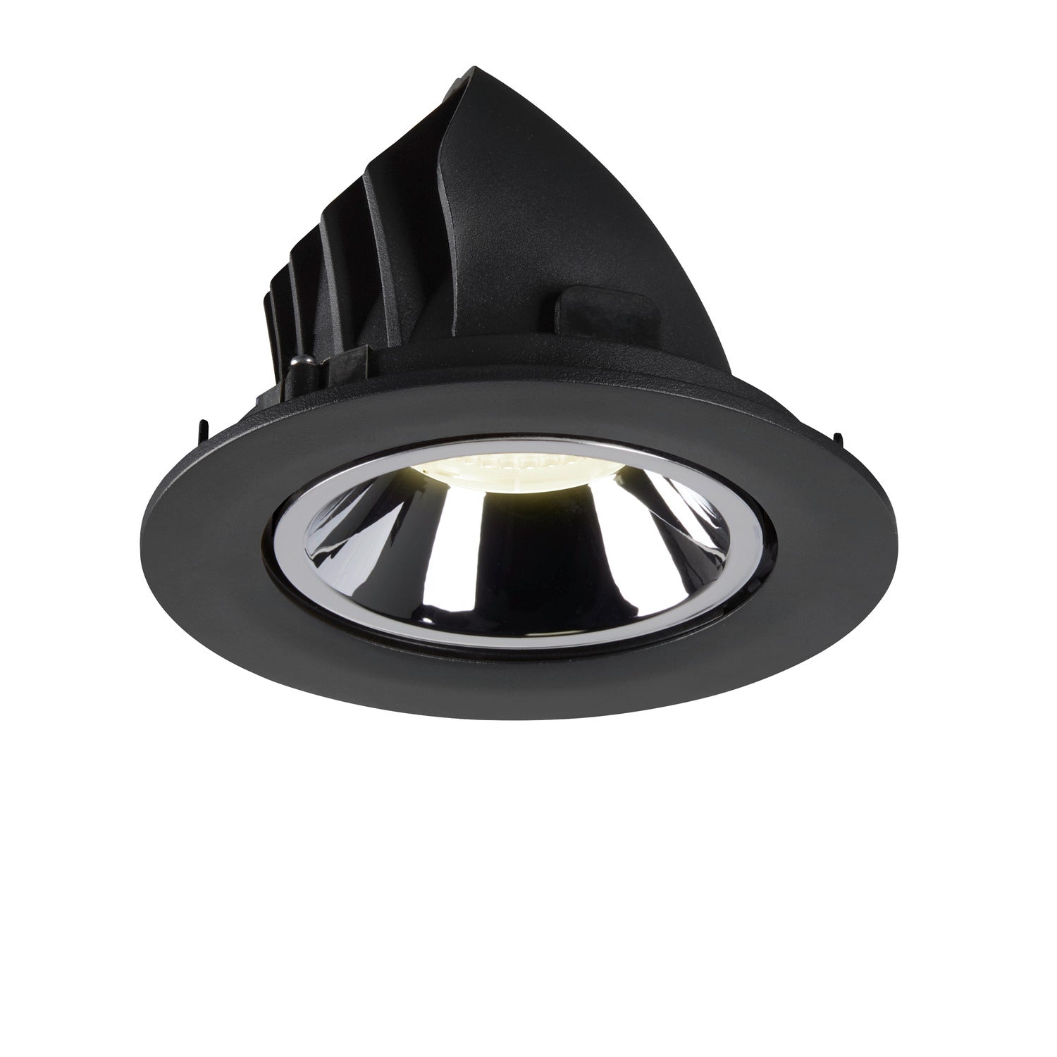 NUMINOS® GIMBLE L, luminária para encastrar no teto, preta/cromada 4000 K 20°
